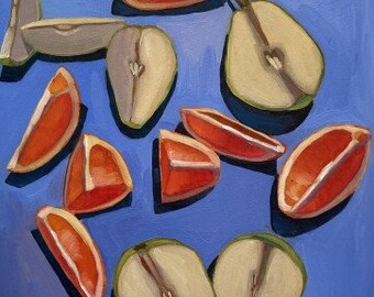 Chopped Fruits oil painting digital print