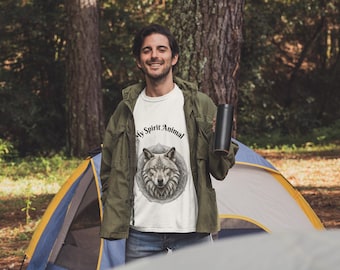 Wolf Spirit Animal T-Shirt: Sacred Geometry, Shamanic Totem