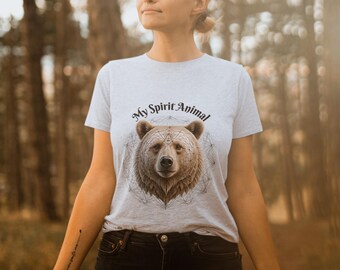 Bear Spirit Animal T-Shirt: Mystical Totem, Strength & Protection