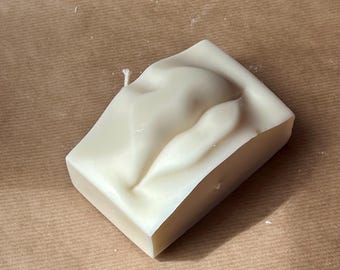 Candela astratta per il corpo realizzata in cera di colza | Candela scultura moderna | Candela decorativa estetica | Candela artistica minimalista | Regalo fatto a mano |