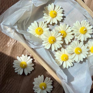 Handmade daisy floating candles made from 100% rapeseed wax, set of 6 vegan and sustainable decorative candles