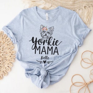 Custom Yorkie Mom T-Shirt, Personalized Dog Mama Tee