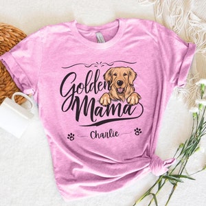 Aangepast T-shirt Golden Retriever Mama, Aangepast shirt hond moeder, shirt Golden Retriever, Golden Retriever Mama cadeau, T-shirt Golden Retriever Mama