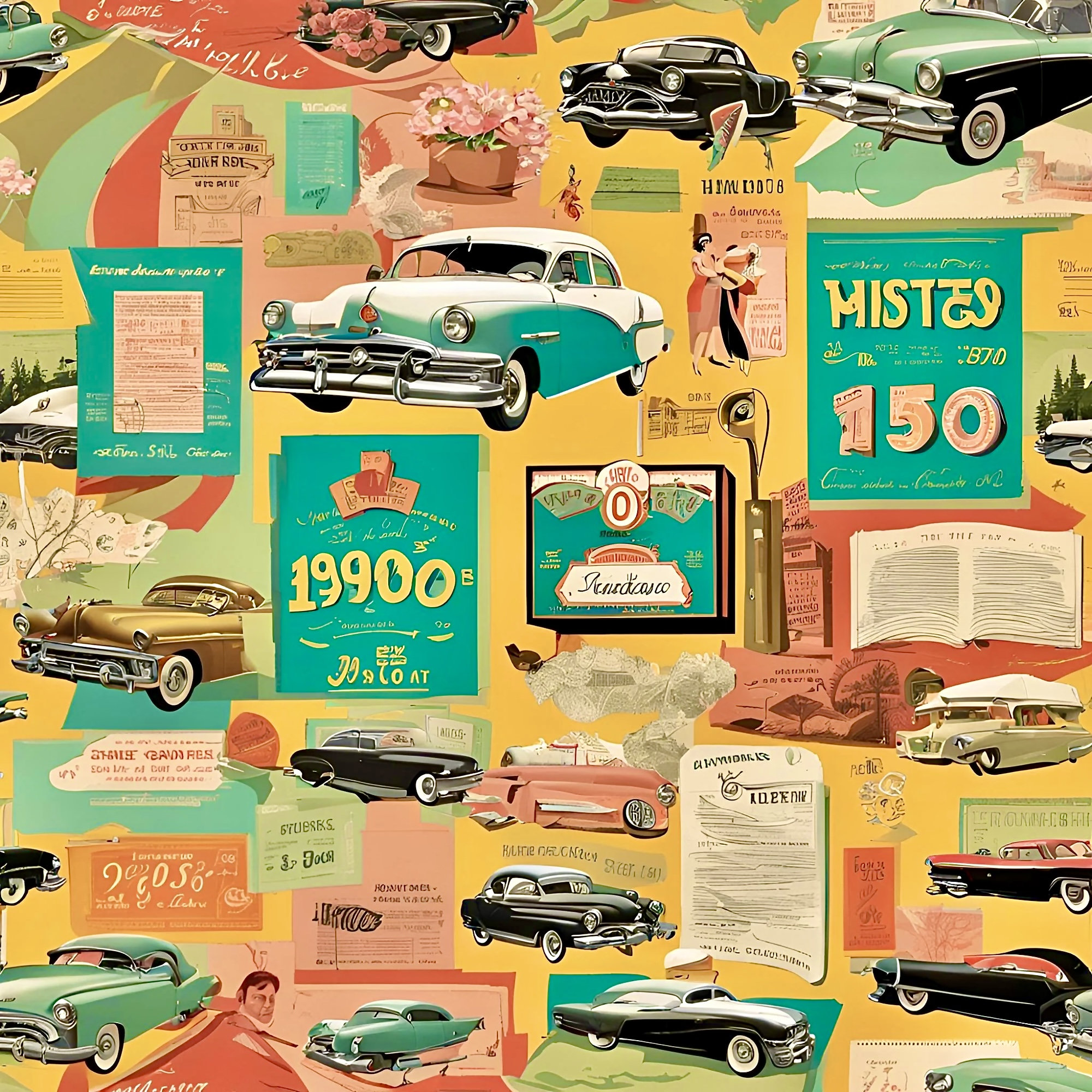 Retro 1950s Digital Paper Pack - Volume 1 - Etsy