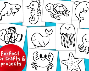 Ocean Animal Craft Templates: Printable Sea Creature Cutouts (PDF Download)