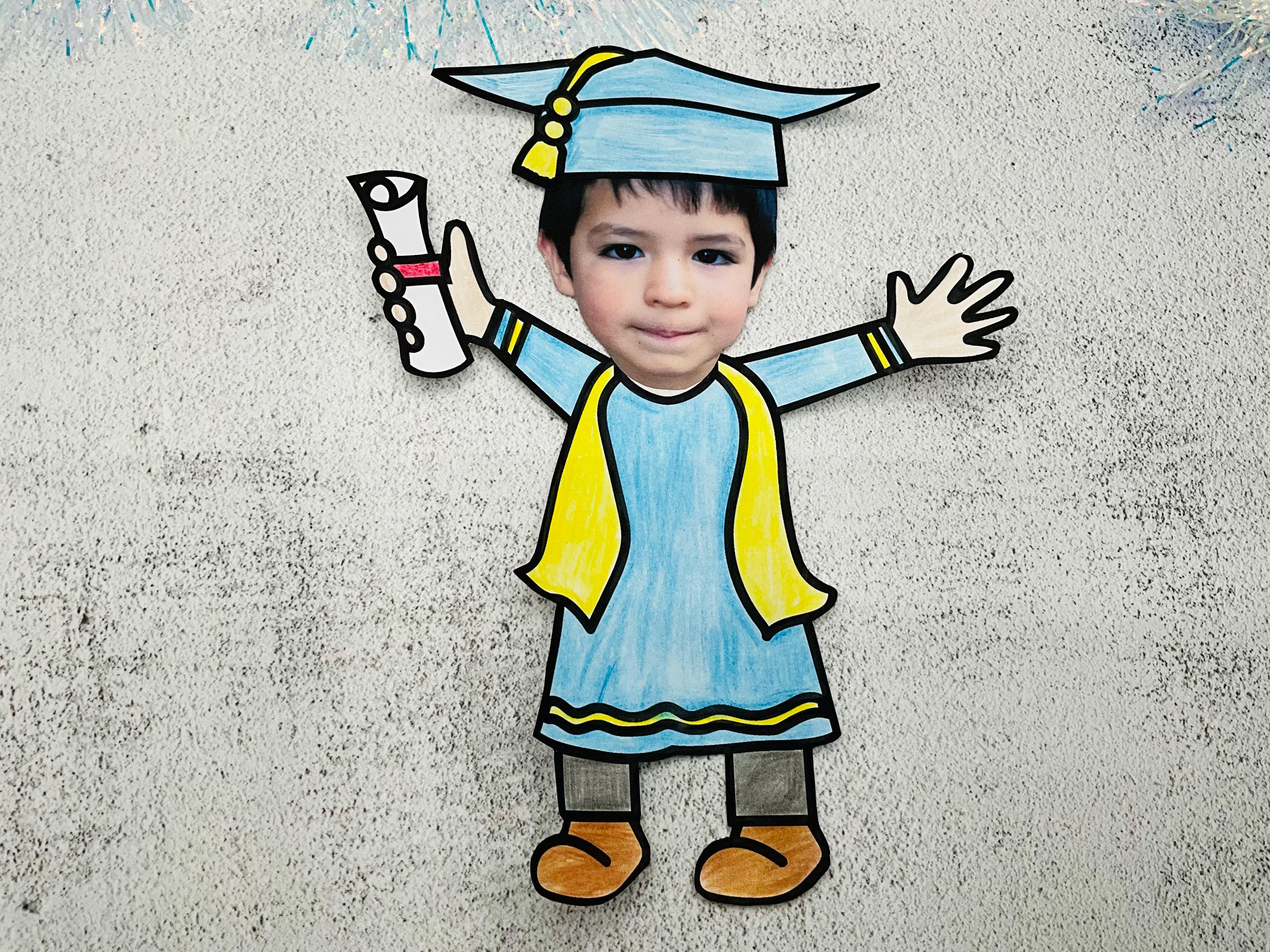 Graduation Cap and Gown Template Photo Keepsake Craft (PDF Download