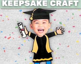 Graduation Cap and Gown Craft | Student Photo Keepsake for End of Year Display | Black
