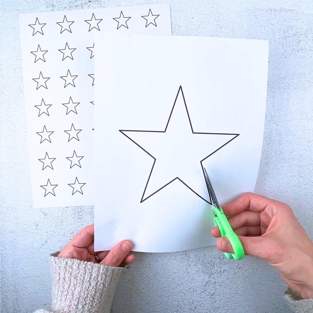 Space Star Making Shapes Star Templates Printable | 2D Star Shapes for Tracing, Math, Crafts ...