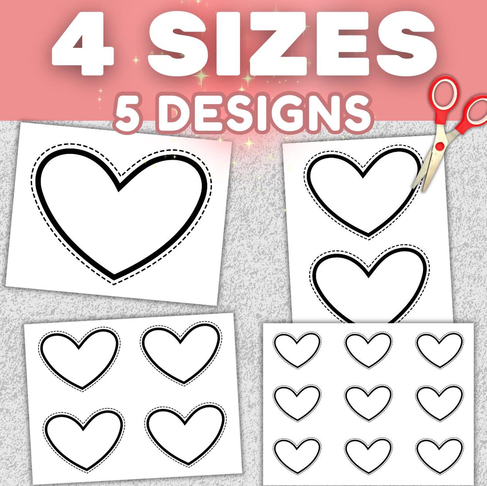 Printable Heart Cut Out Templates DIY Crafts, Valentine's Decor