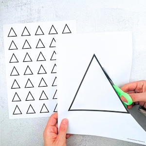 Utskrivbara triangelmallar – 5 storlekar för pyssel och matematik (digital nedladdning)
