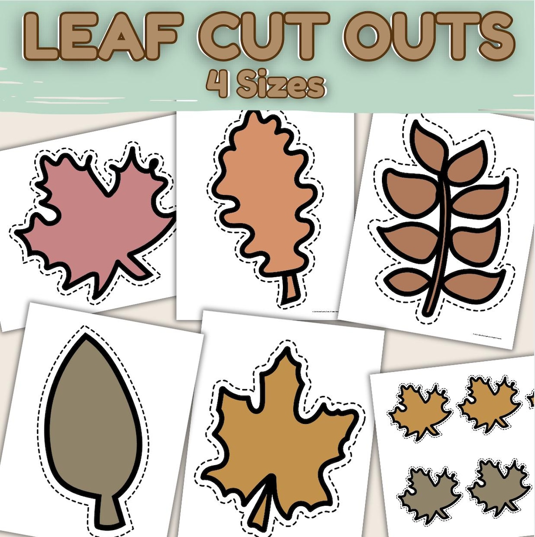 Fall Leaf Cutouts: Boho Colors, 5 Designs, Classroom Decor (digital ...
