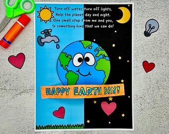 Earth Day Craft for Kids | No Prep Printable Poem Activity | Spring Classroom Project | Bulletin Board or Hallway Display