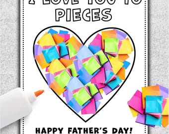 Manualidad para el Día del Padre / Te quiero muchísimo / Corazón de papel rasgado