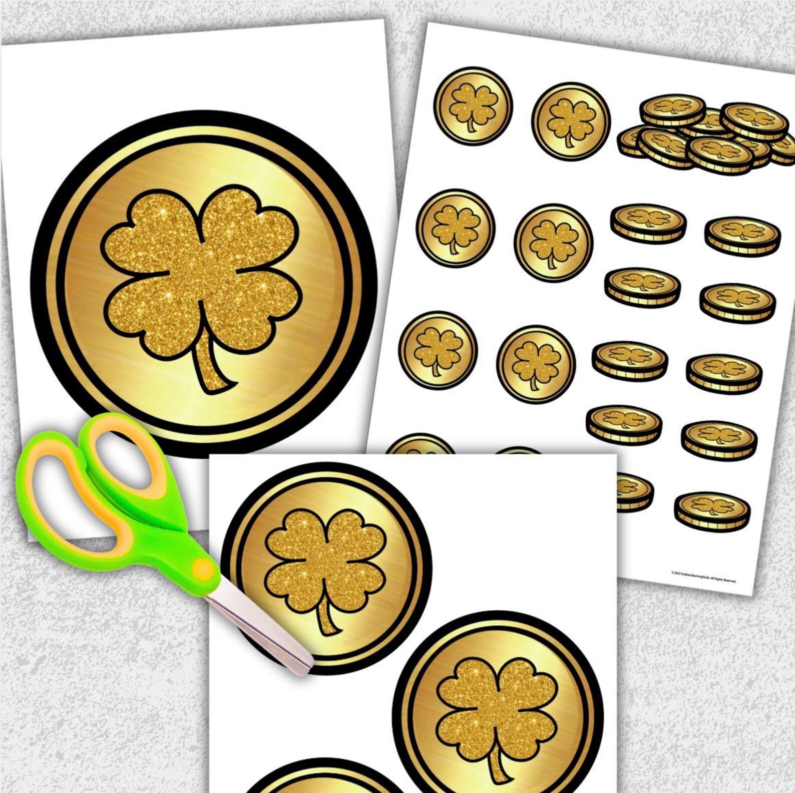 Gold Lucky Coin Templates Printable – St. Patrick’s Day Gold Coins ...