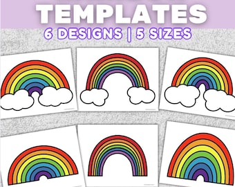 Rainbow Templates Printable | 6 Designs, 5 Sizes | DIY Crafts & Kids Art