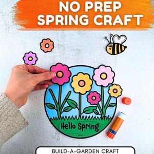 Hello Spring Garden Craft: No-Prep Bulletin Board Decor (Digital Download)