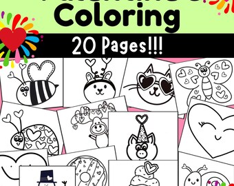 Valentine's Day Coloring Pages: 20 Printable Kids Activities (PDF)