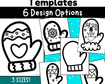 Winter Mitten Templates | 6 Designs, 3 Sizes (Digital Download)