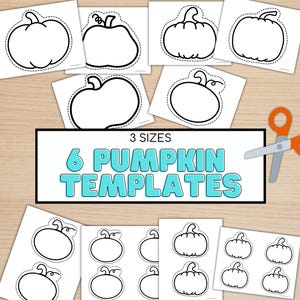 Printable Pumpkin Cut Outs | Fall and Halloween Craft for Kids | Preschool & Toddler Autumn Art Activity | 6 Designs, 3 Sizes