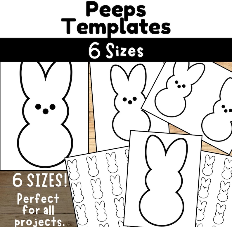 Printable Peeps Bunny Templates: Easter Craft Activity (digital ...