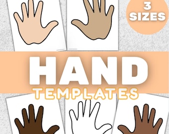 Printable Handprint Templates | 3 Sizes & 5 Skin Tones | Classroom Crafts, Bulletin Board Cutouts