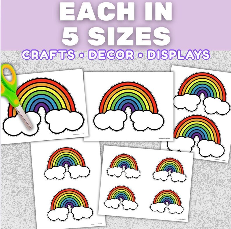 Rainbow Cut Outs Printable - Etsy