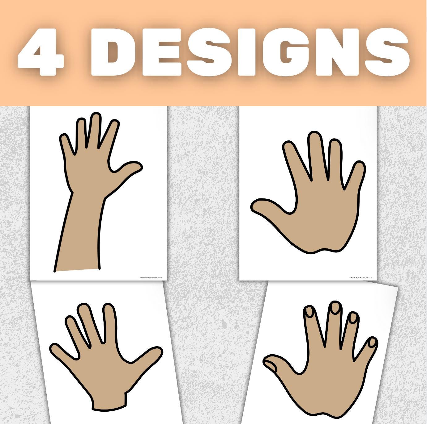 Printable Handprint Templates | 3 Sizes & 5 Skin Tones | Classroom ...