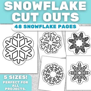 Printable Snowflake Cutouts: Winter Craft Designs (Instant Download)