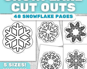 Printable Snowflake Cutouts: Winter Craft Designs (Instant Download)