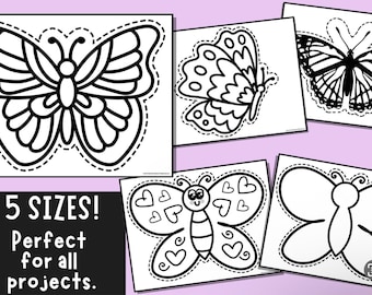 Butterfly Cutouts Printable: Spring Classroom Decor (5 Sizes) (PDF Pattern)