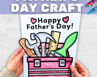Bricolage pour la fête des pères | Souvenir bricolage pour enfants | Boîte à outils artisanale pour papa | Téléchargement numérique