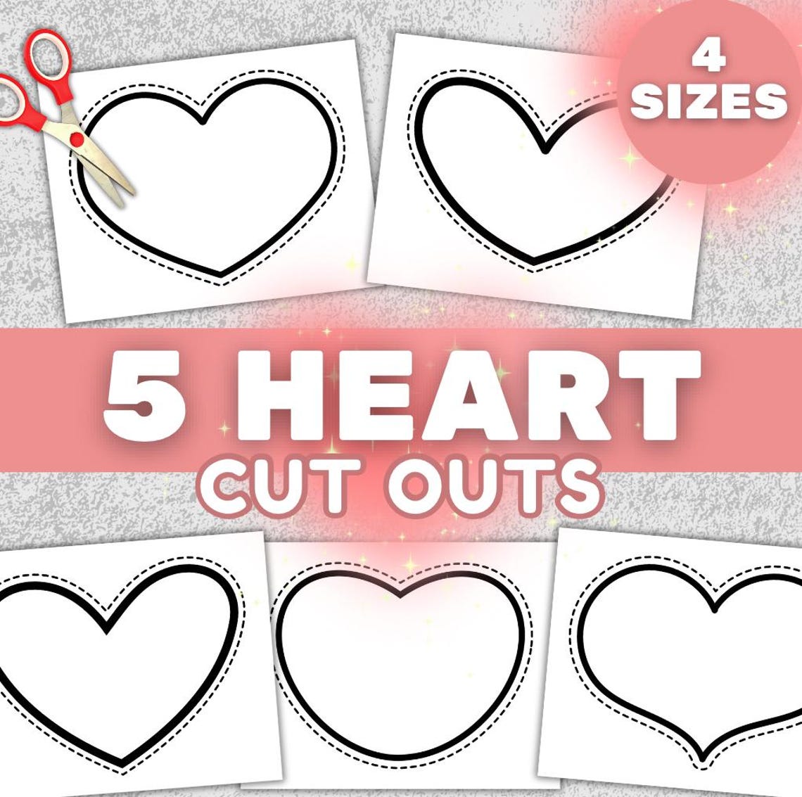 Printable Heart Cut Out Templates DIY Crafts, Valentine's Decor