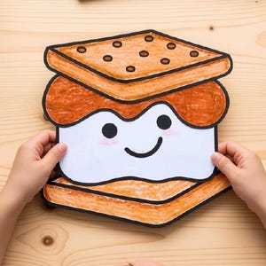 Utskrivbart S'mores-pyssel | Campingpyssel för barn | Sommarpysselaktivitet | Klipp och klistra-pyssel | Förskola Hemundervisning Klassrum PDF