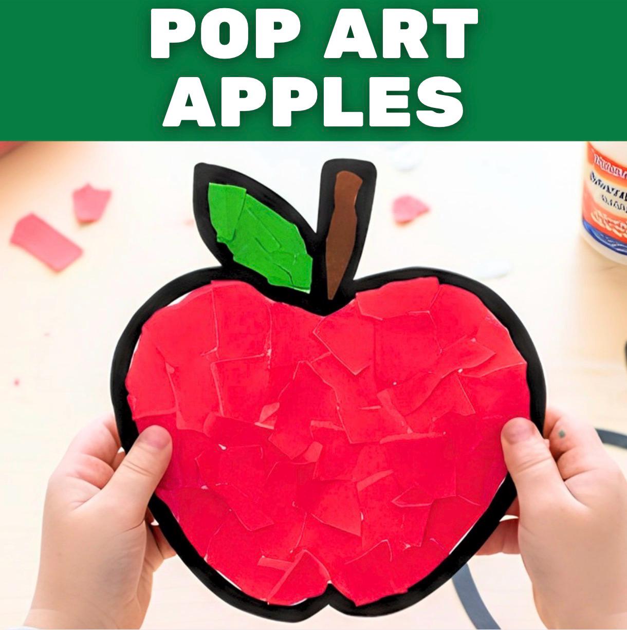 Apple Craft Printable | Torn Paper Apple Activity for Kids | Apple Pop ...
