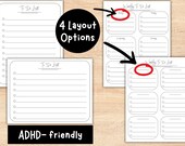ADHD To-Do List & Weekly Planner Bundle | Simple Printable PDF | 4 Layouts