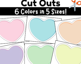 Pastel Heart Cut-Outs: Valentine's Day Crafts & Classroom Decor