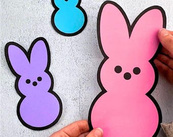 Peeps Bunny Template | Easter Spring Craft Cutout (Printable PDF)