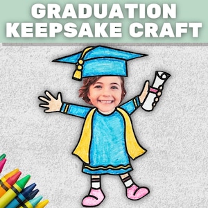 Graduation Cap and Gown Template: Photo Keepsake Craft (PDF Download)