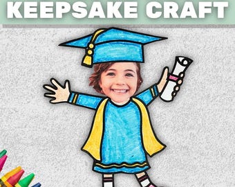Graduation Cap and Gown Template: Photo Keepsake Craft (PDF Download)