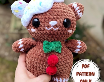 Christmas Gingerbread Cat Crochet Pattern: Holiday Amigurumi Plush Toy (PDF Download)