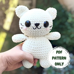 Cat Crochet Pattern – PDF Download (Amigurumi Plush Toy DIY Beginner-Friendly Kawaii Tutorial)