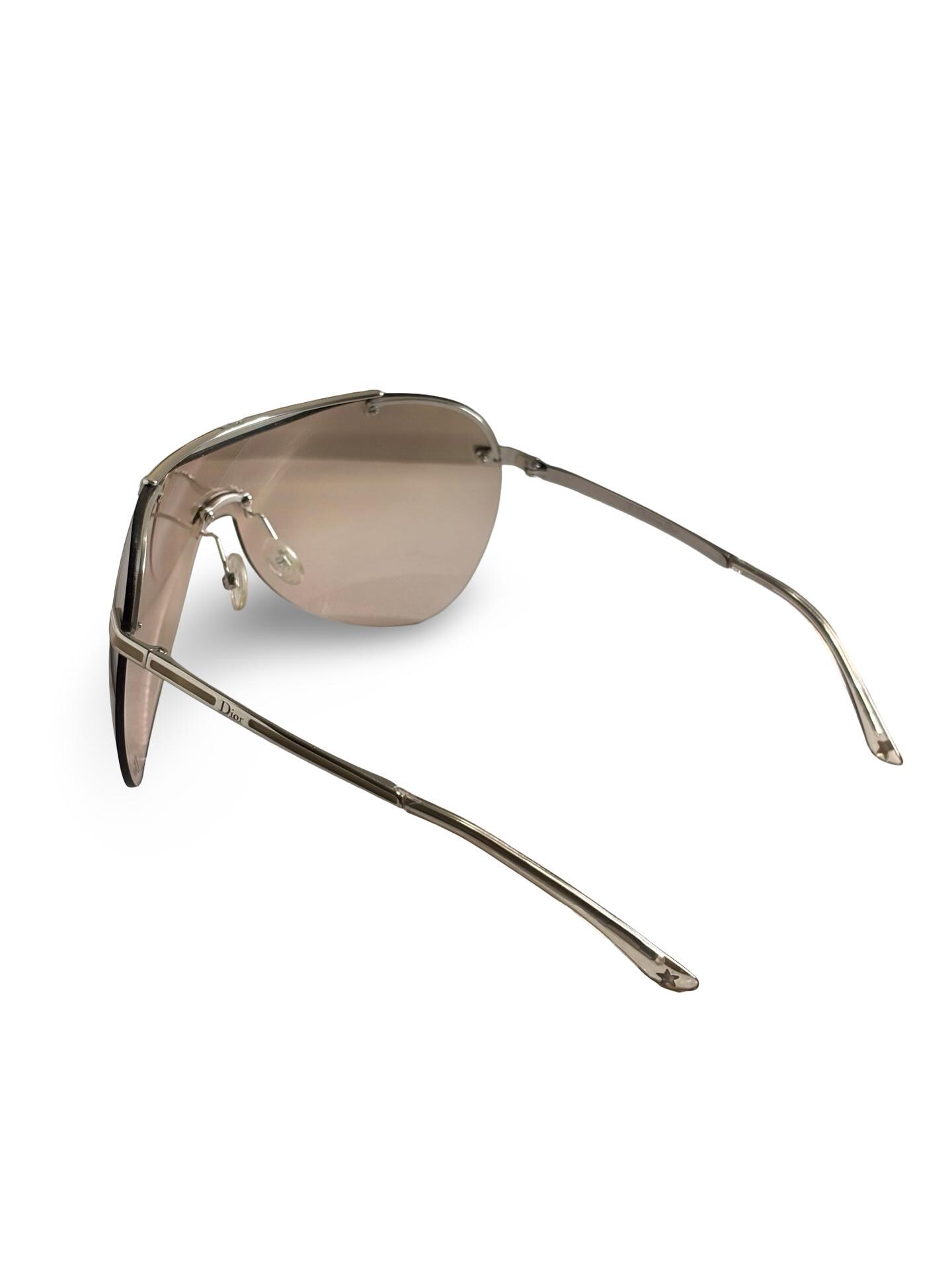 Vintage Y2K Dior Air 1 Oversized Wraparound Aviator Shield Silver