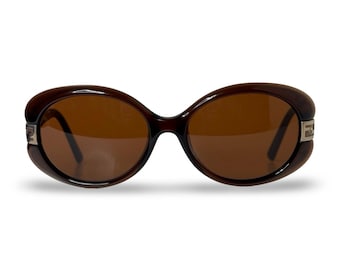 Vintage Y2K Fendi FS5171 Brown "Clout Goggles" Sunglasses w/ Monogramed Frame