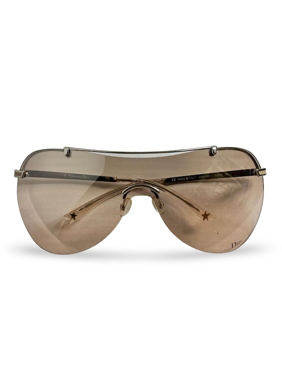 Vintage Y2K Dior Air 1 Oversized Wraparound Aviator Shield Silver
