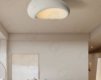 Lampadario moderno in stile giapponese, lampada da soffitto Wabi Sabi, lampada da soggiorno, lampada Pinterest, plafoniera fatta a mano, lampada unica, casa Pinterest