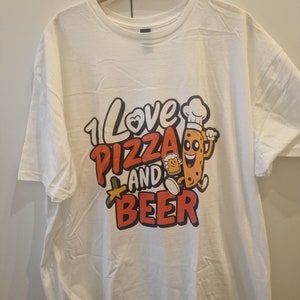 Fun Pizza & Beer Lover T-Shirt Casual Cotton Tee for Foodies Perfect Gift for Beer Enthusiasts zdjęcie 3