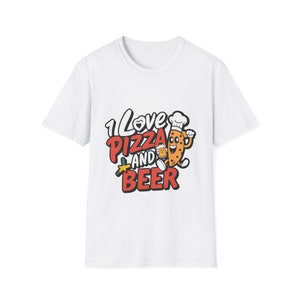 Fun Pizza & Beer Lover T-Shirt Casual Cotton Tee for Foodies Perfect Gift for Beer Enthusiasts zdjęcie 5