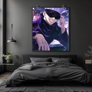 Jujutsu Kaisen Gojo Wall Art, Anime Wall Art, Anime Poster, Jujutsu Kaisen Poster, Anime Wall Decor, Satoru Gojo, JJK