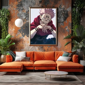 Jujutsu Kaisen Sukuna Wall Art, Anime Wall Art, Anime Poster, Jujutsu Kaisen Poster, Anime Wall Decor, Ryomen Sukuna, JJK, Yuji Itadori