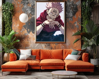 Sukuna Jujutsu Kaisen Anime Poster: Ryomen Sukuna Wall Art (Digital Download)